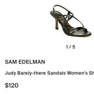 Sam Edelman “Judy Just Barely There” sandals … black size 8-1/2 … 1-1/2” heel.